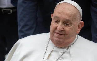 Pope Francis attends the general audience at the Vatican on Feb. 12, 2025. Credit: Daniel Ibáñez/EWTN News
