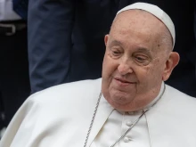 Pope Francis attends the general audience at the Vatican on Feb. 12, 2025.