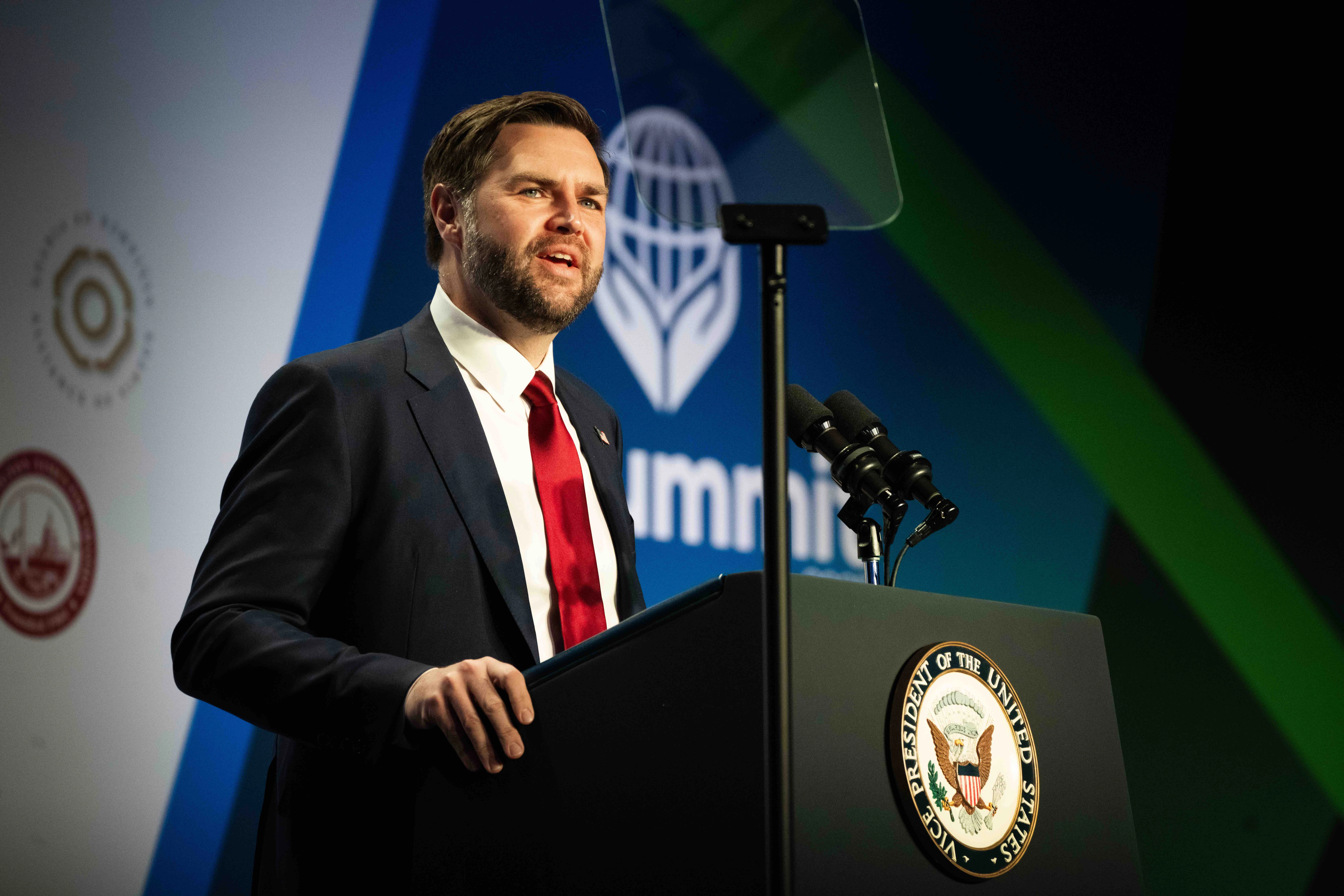 U.S. Vice President JD Vance addresses the International Religious Freedom Summit in Washington, D.C., on Feb. 5, 2025.?w=200&h=150