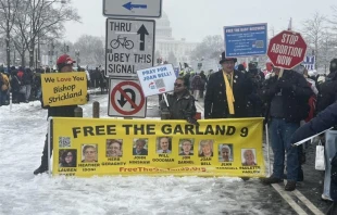 Pro-life activists protest the incarceration of nine activists charged with FACE Act violations. Credit: Photo by Tyler Arnold