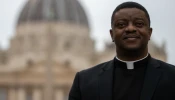 Father Augustine Deji Dada, a Missionary of Mercy priest, is seen at the Vatican in Rome, Thursday, March 27, 2025.