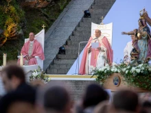 Pope Francis presides over Mass on Gaudete Sunday on the island of Corsica, Sunday, Dec. 15, 2024.