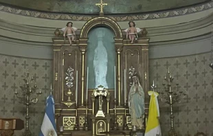The image of the statue of Our Lady of Lourdes that is seen but is not there. Credit: Courtesy of Guadalupe García Corigliano