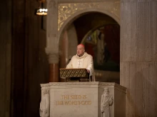 Cardinal Robert McElroy gives his first homily as the shepherd of the Archdiocese of Washington at the Basilica of the National Shrine of the Immaculate Conception on March 11, 2025.
