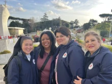 Pilgrims from Chicago are among those who are stopping by Gemelli Hospital to pray for Pope Francis.