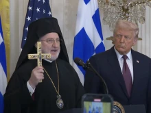 “Let this cross guide you as it once guided Constantine,” said Archbishop Elpidophoros of the Greek Orthodox Archdiocese of America upon presenting President Trump with a holy cross at the White House on March 24, 2025.