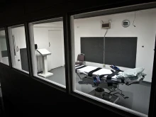 The lethal injection chamber at the Oklahoma State Penintentiary, May 7, 2010.