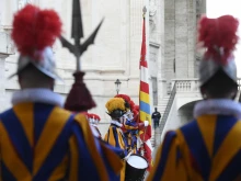 The Swiss Guard honored the soldiers who died in the Sack of Rome during a ceremony in Roman Protomartyrs Square in the Vatican on May 5, 2023.