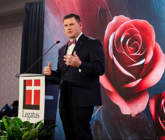 Legatus President Stephen Henley speaks at the organization’s 2025 annual conference in February in Naples, Florida.?w=200&h=150