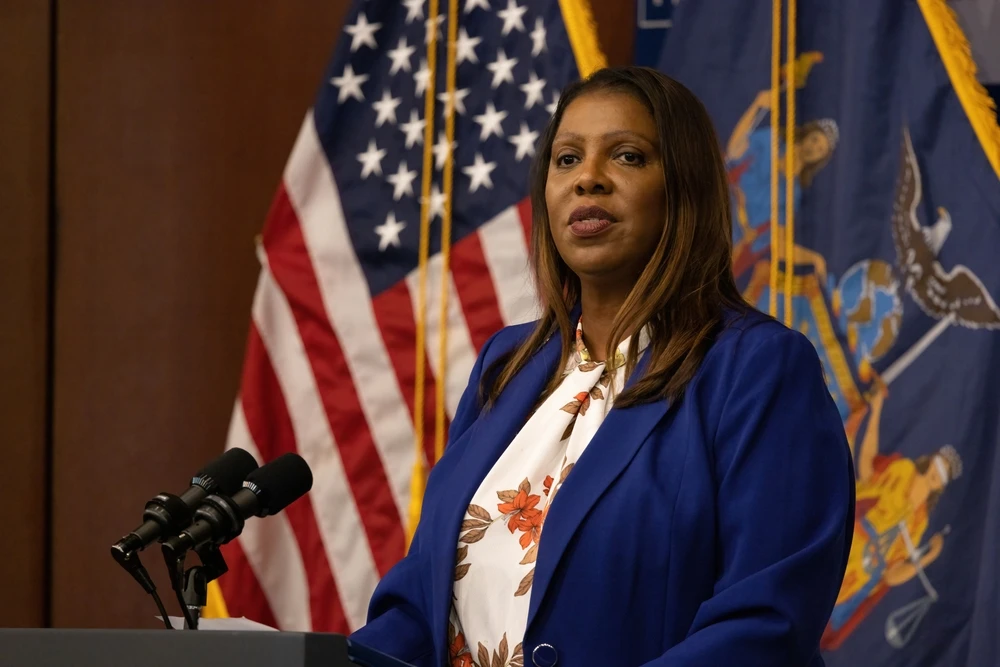 New York Attorney General Letitia James addresses a campaign rally at Barnard College in New York City on Nov. 3, 2022.?w=200&h=150