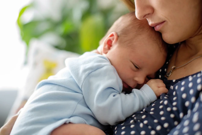 mom and baby