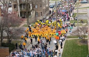 Pro-life advocates demonstrate at the Illinois March for Life in Springfield on Tuesday, March 25, 2025. Credit: Diocese of Springfield