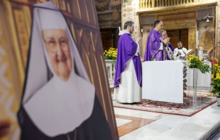 A special memorial Mass was held for Mother Angelica, the foundress of EWTN, in Rome on Thursday, March 27, 2025, in the Church of Santo Spirito in Sassia near the Vatican, marking the ninth anniversary of her death in 2016. Credit: Daniel Ibañez/CNA