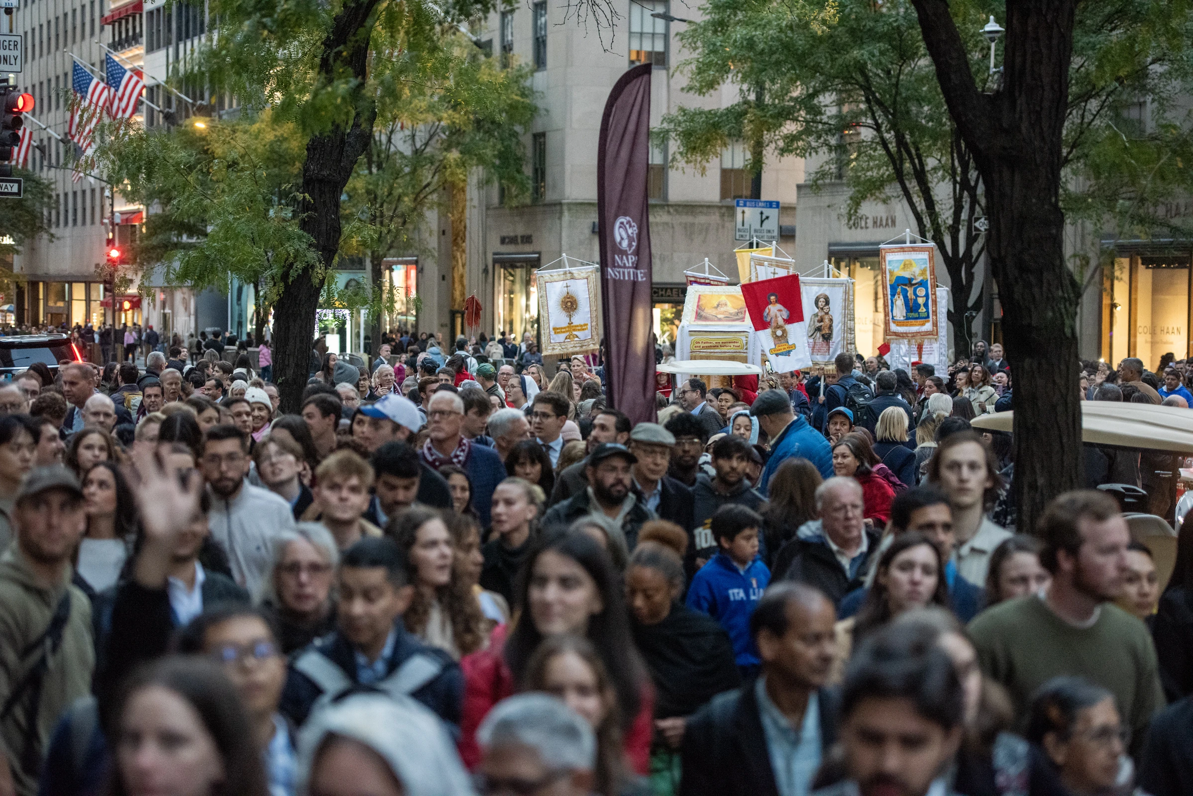 Thousands particpate in a Eucharistic procession sponsored by the Napa Institute through the streets of Manhattan in New York City on Oct. 15, 2024.?w=200&h=150
