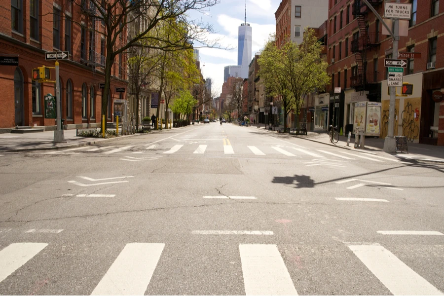 Normally busy streets in Manhattan are deserted April 10, 2020, after officials imposed a COVID-19 lockdown.?w=200&h=150