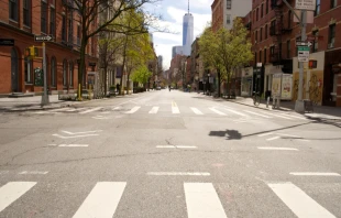 Normally busy streets in Manhattan are deserted April 10, 2020, after officials imposed a COVID-19 lockdown. Credit: George Wirt/Shutterstock