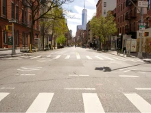 Normally busy streets in Manhattan are deserted April 10, 2020, after officials imposed a COVID-19 lockdown.