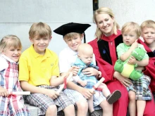 Dr. Catherine Pakaluk and six of her children.