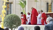 Pope Francis presides at Palm Sunday Mass at the Vatican on March 24, 2024.
