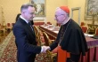 Vatican Secretary of State Cardinal Pietro Parolin (right) meets with Polish President Andrzej Duda on March 28, 2025, at the Vatican. 