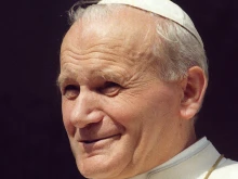 St. John Paul II at the general audience in St. Peter’s Square on Oct. 21, 1981.