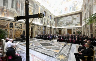 Pope Francis meets with Church communications officials at the Vatican on Jan. 27, 2025. Credit: Vatican Media