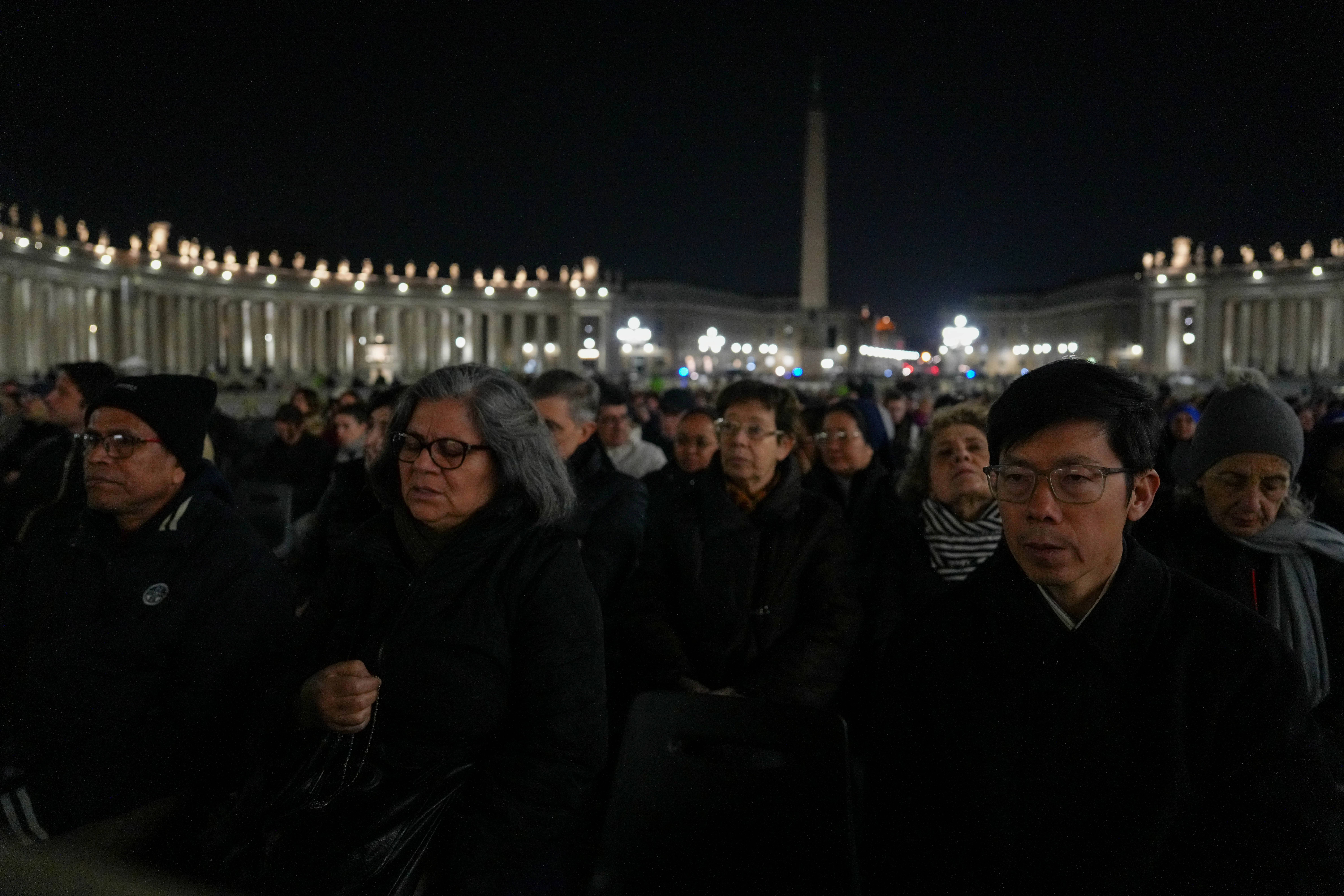 Hundreds of people gather to pray the rosary for Pope Francis’ health on Thursday, March 6, 2025, in St. Peter’s Square at the Vatican.?w=200&h=150