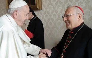 Pope Francis with Cardinal Louis Raphael Sako in 2020. Credit: Vatican Media