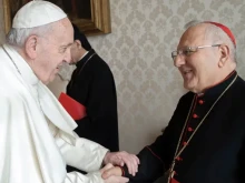 Pope Francis with Cardinal Louis Raphael Sako in 2020.