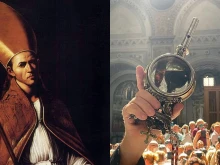 St. Januarius and the miracle of the liquefaction of his blood contained in a relic.