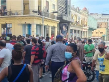 Cubans in Havana protest and cry for freedom on July 11, 2021.