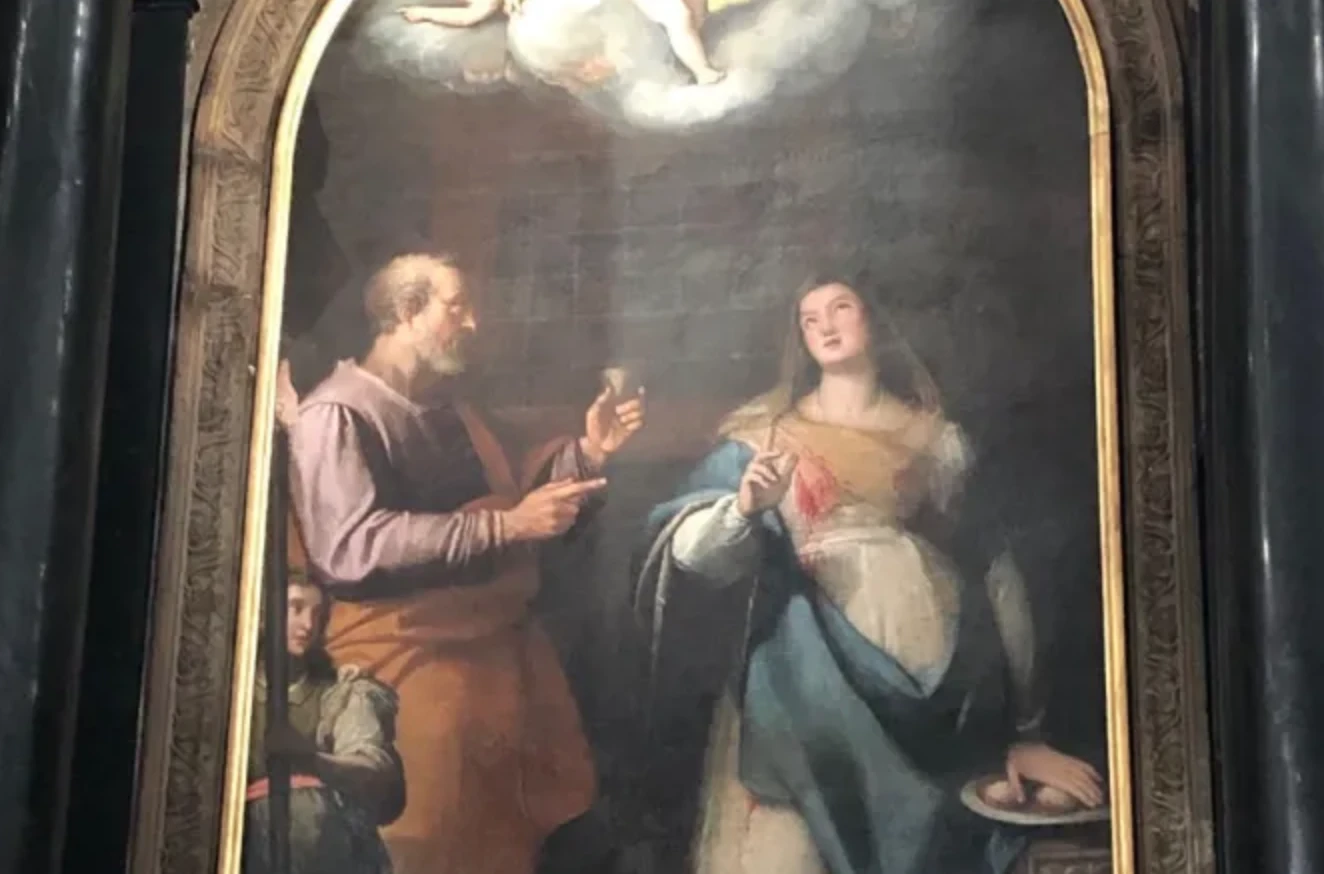 This painting of St. Peter visiting St. Agatha was created by Federico Zuccari between 1597 and 1599 for the altar of Sant’Agata in the Milan Cathedral. It was directly commissioned by Milan native Federico Borromeo, a cousin of St. Charles Borromeo.?w=200&h=150