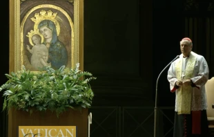 In a prerecorded audio message, Pope Francis thanked those gathered for the rosary prayer service in St. Peter’s Square on Thursday night, March 6, 2025. Credit: Vatican Media/EWTN YouTube